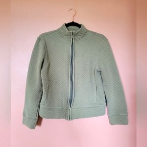 Olive green quilted coat. Size small